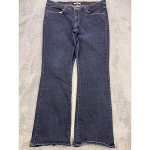 LEVI'S Jeans Women 16M Blue Classic Boot Cut Stretch Dark Distress Denim 33x32